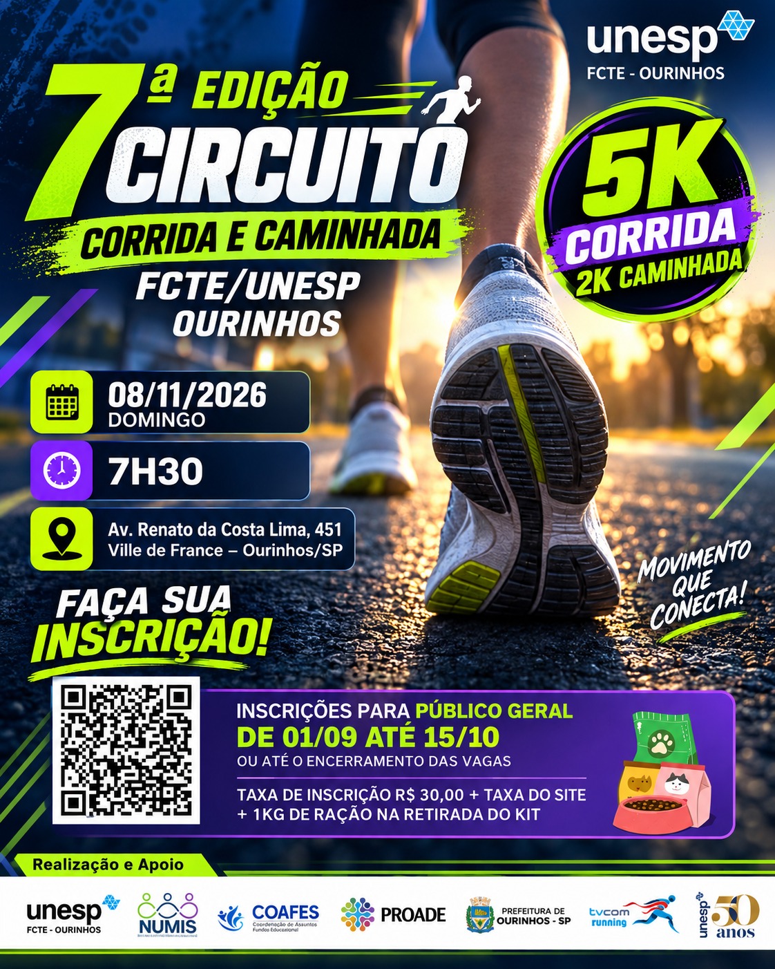7º Circuito UNESP de Corrida e Caminhada - FCTE/PMO