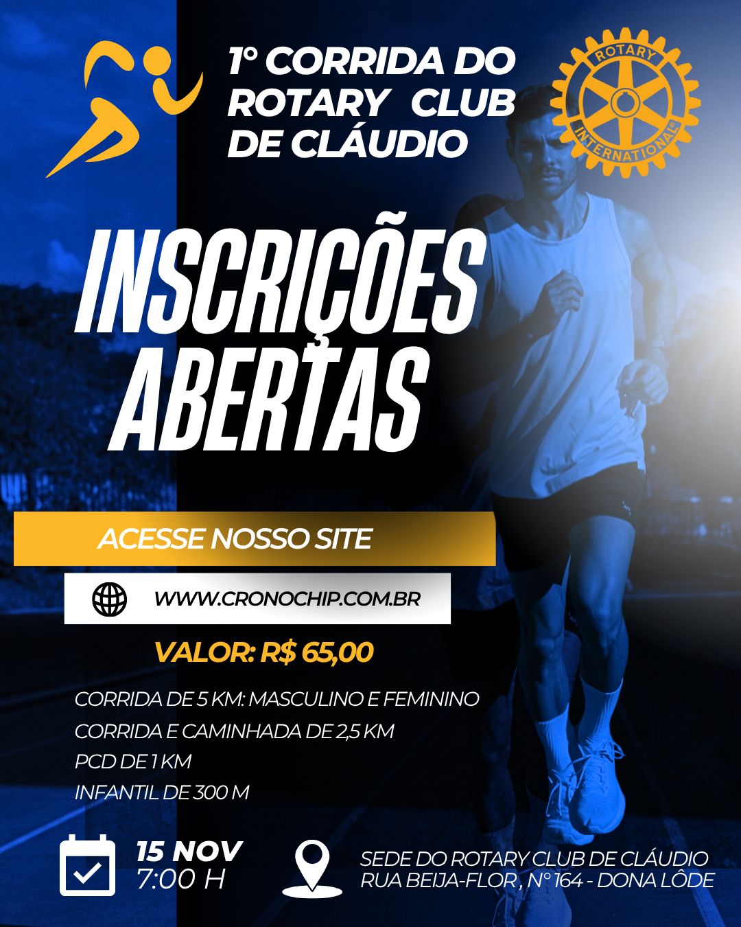 1ª CORRIDA DO ROTARY CLUB DE CLÁUDIO