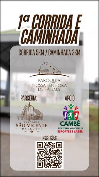 1ª Corrida e Caminhada da Paróquia Nossa Senhora de Fátima