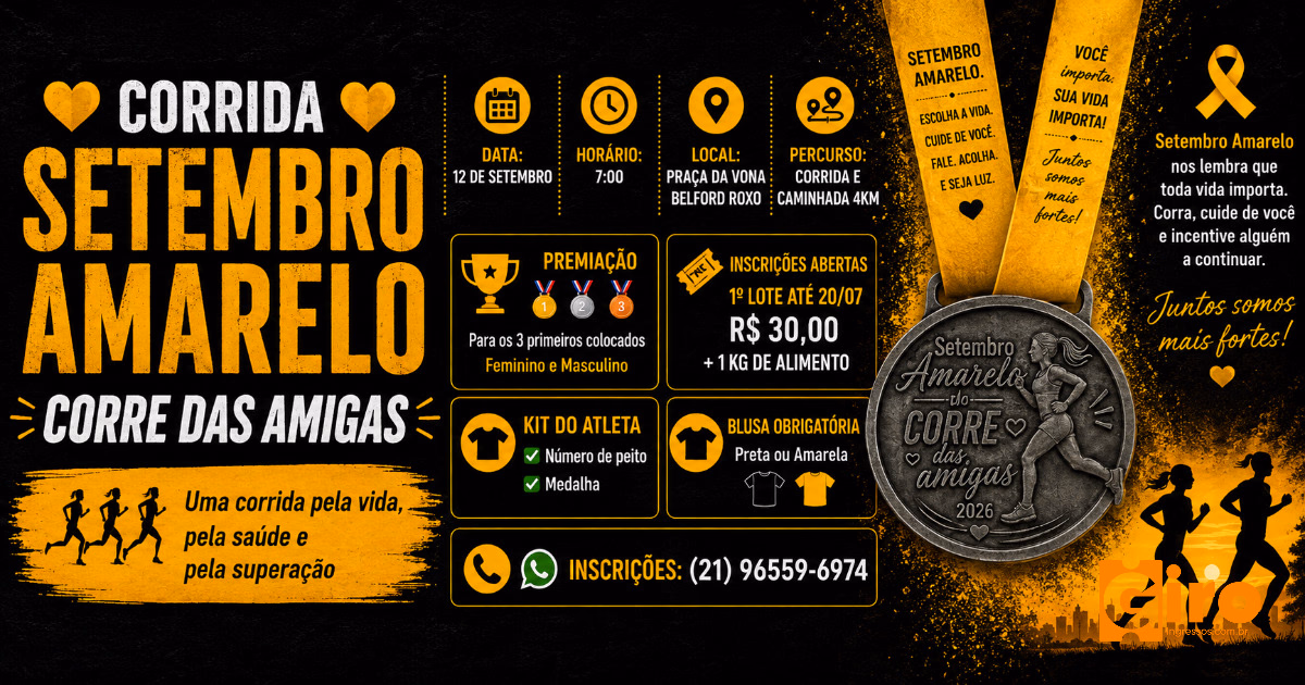 Corrida Setembro Amarelo do Corre das Amigas