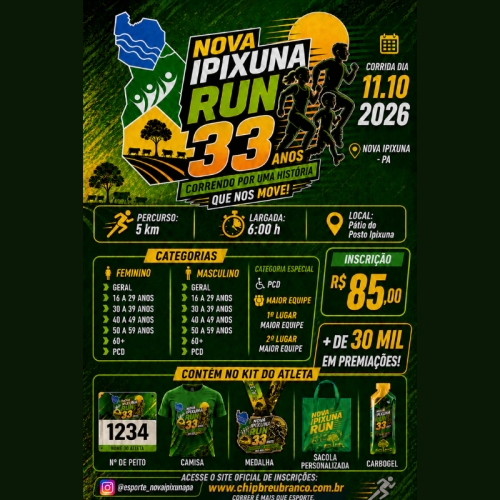 Corrida de Rua Nova Ipixuna Run 33 Anos