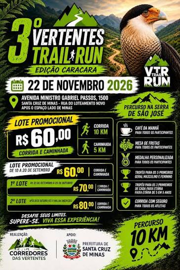 3º Vertentes Trail Run , Edição  Caracara