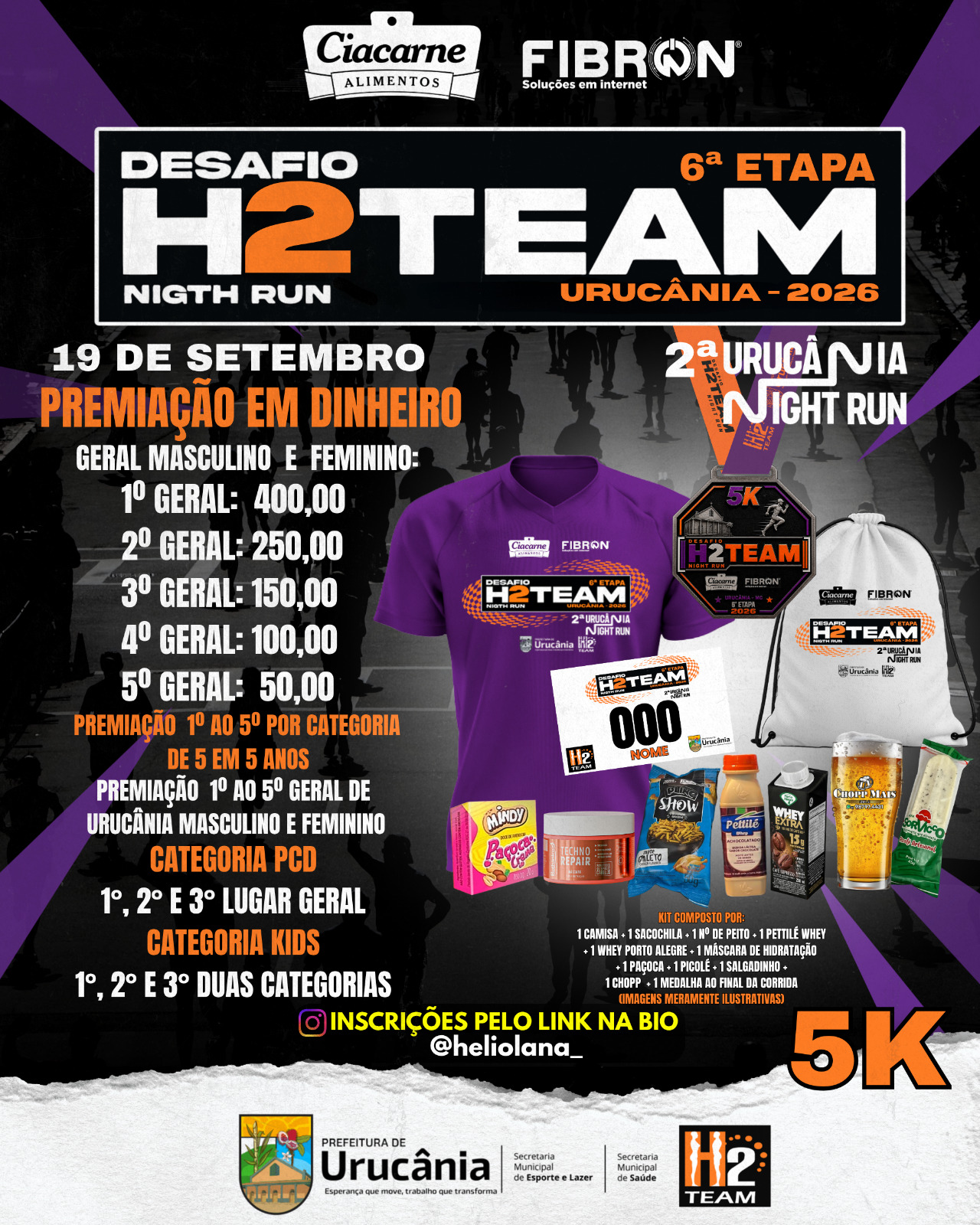 DESAFIO H2 TEAM - 6ª ETAPA URUCÂNIA E 2ª URUCÂNIA NIGHT RUN 2026