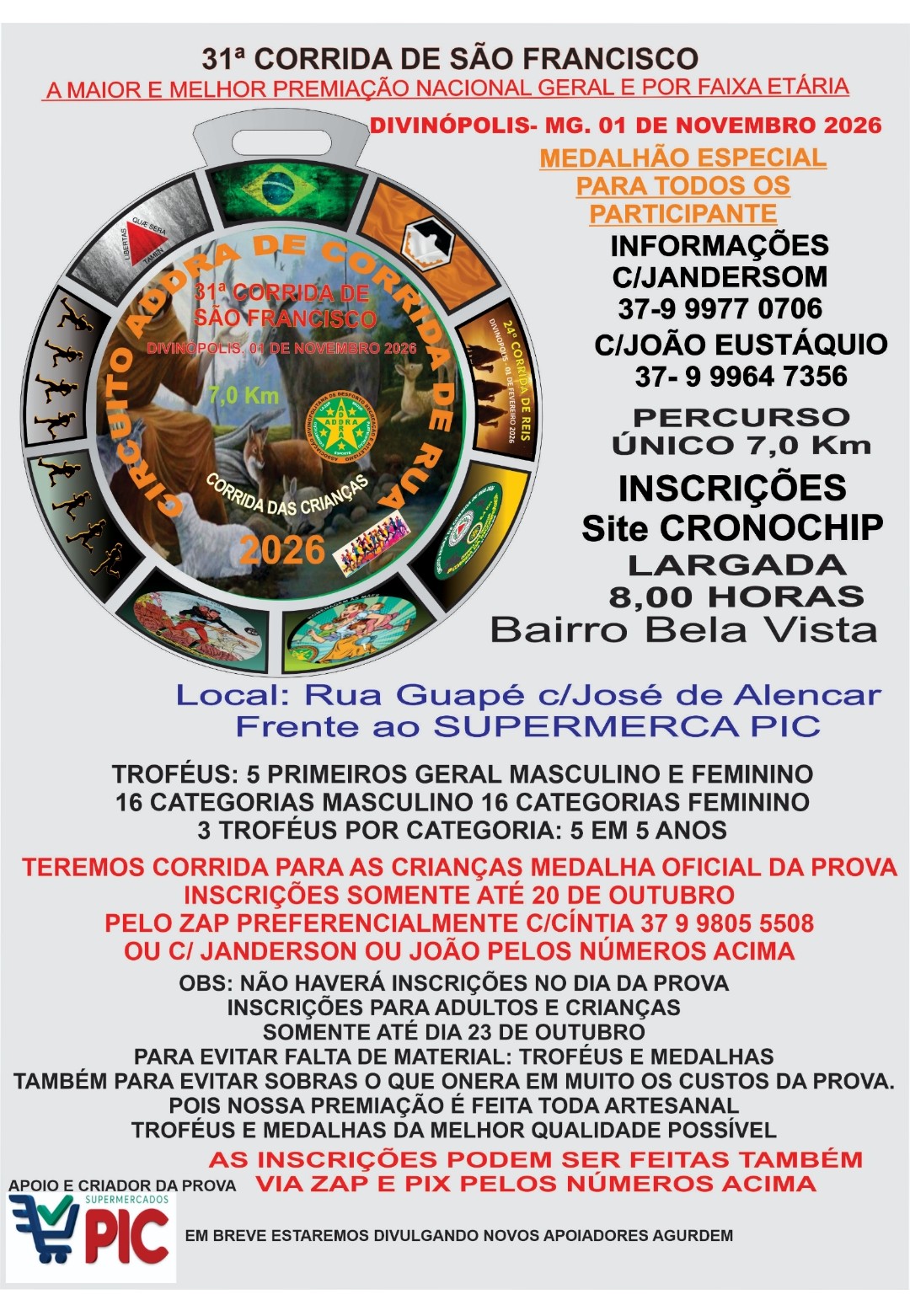 CIRCUITO ADDRA DE CORRIDAS DE RUA 2026 - 31ª CORRIDA DE SÃO FRANCISCO