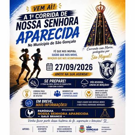 1ª Corrida pela Fé da Paróquia de Nossa Senhora Aparecida