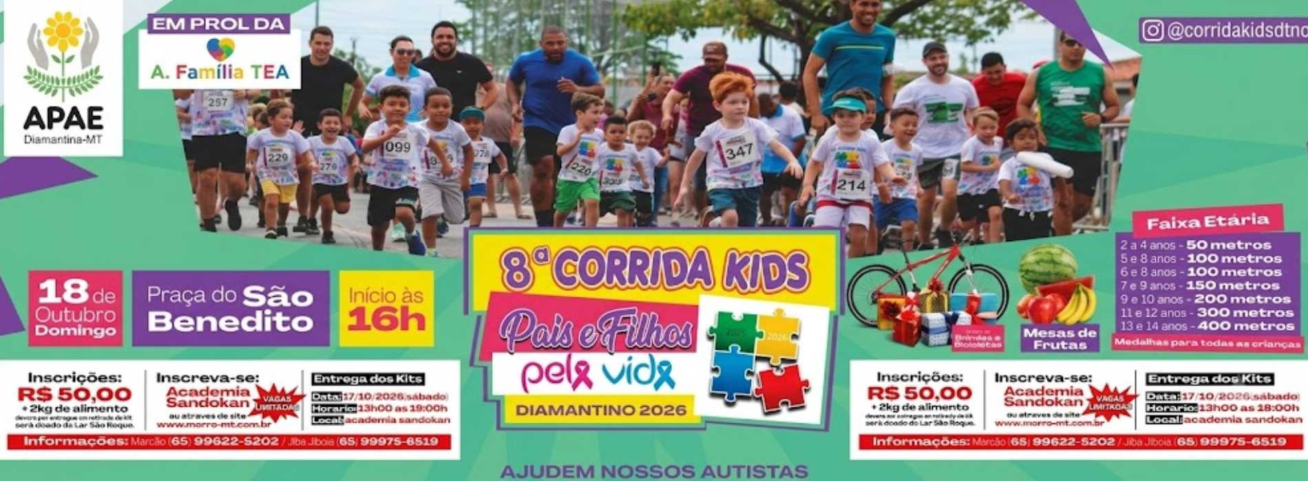 8ª Corrida Kids Pais e Filhos pela Vida Outubro Rosa